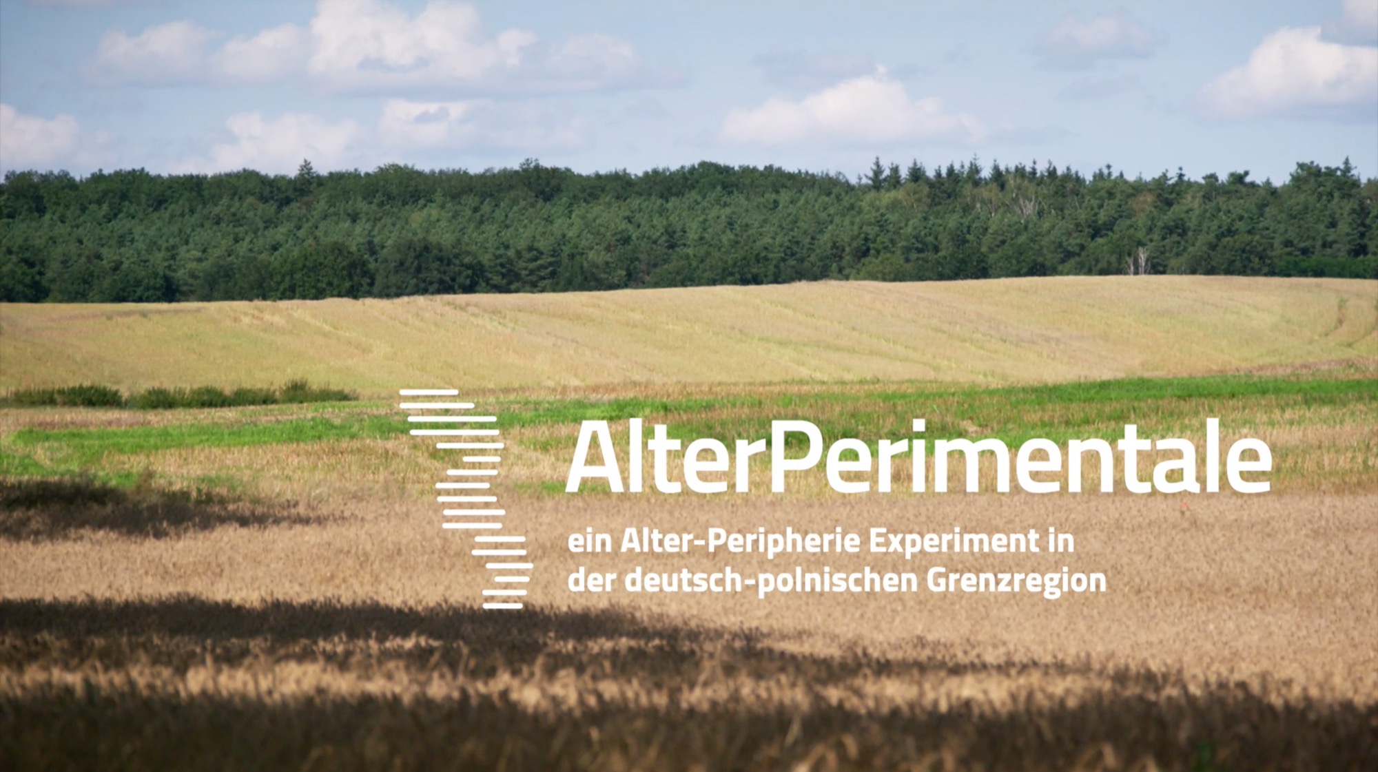 Title image "AlterPerimentale" against a backdrop of fields and forest